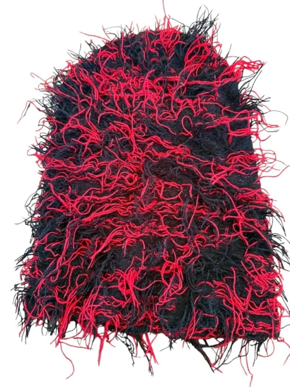Red and Black Fuzzy Balaclava Unisex